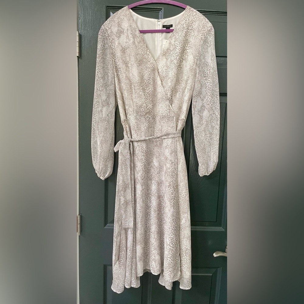 Ann Taylor Faux Wrap Snake Skin Dress